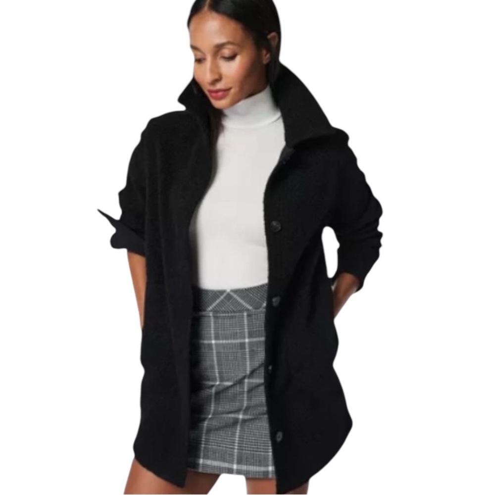 Spanx Teddy Flewce Women's Black Coat Size M